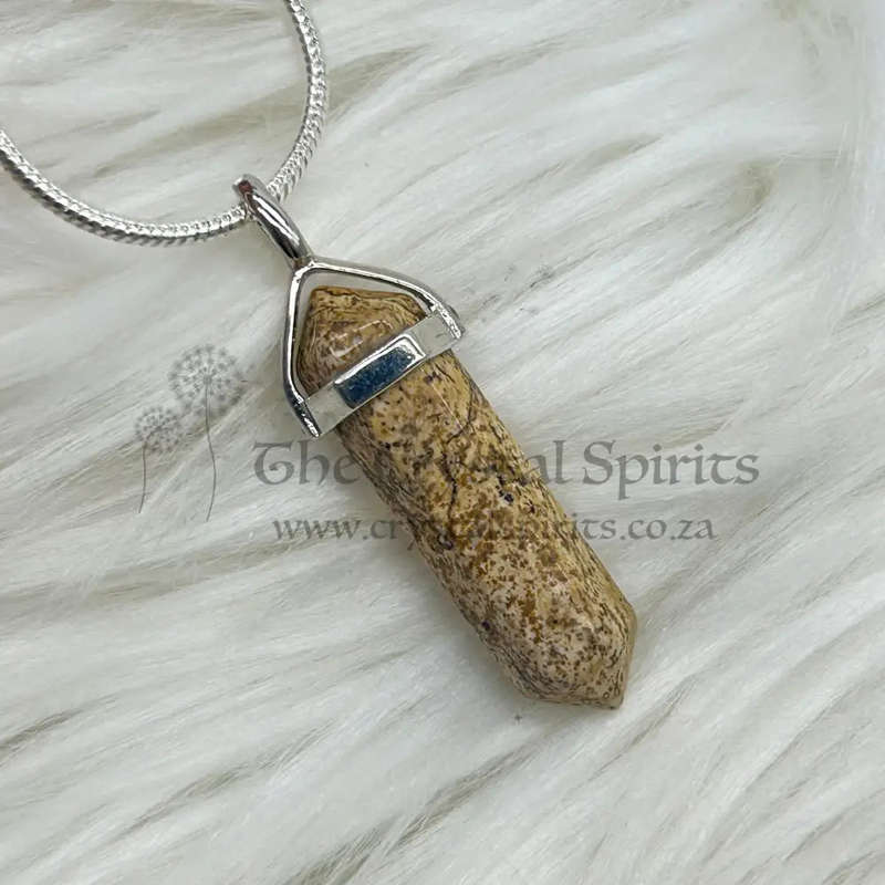 Picture Jasper Crystal Double Terminated Pendant