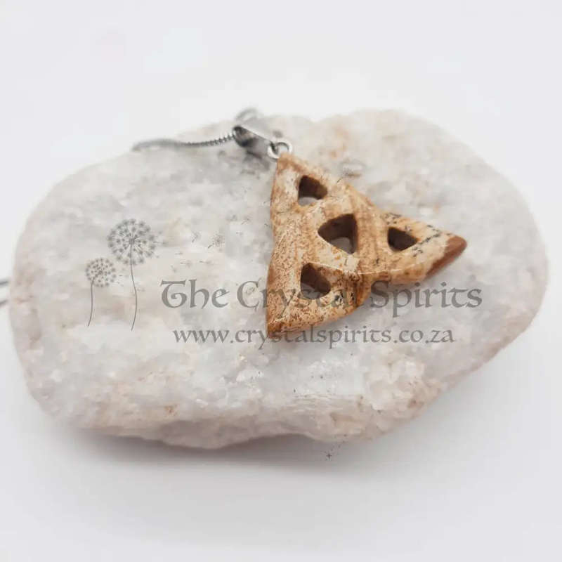 Picture Jasper Crystal Triquetra Pendant