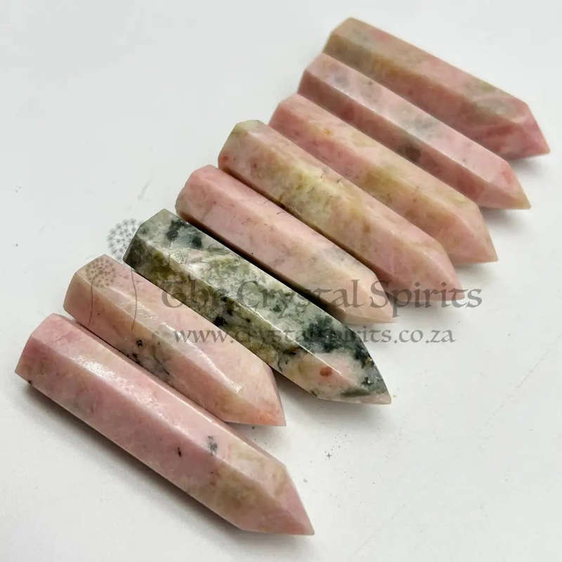 Pink Flake Moonstone Terminated Crystal Generators