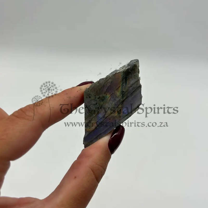 Polished Purple Labradorite Slab from Madagascar