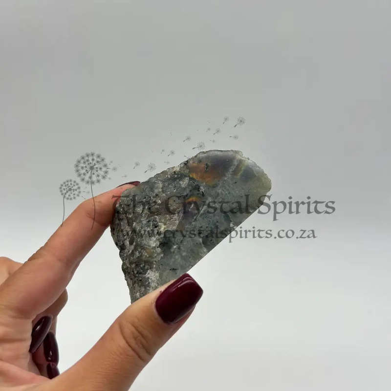 Polished Purple Labradorite Slab from Madagascar