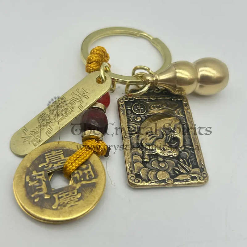Protection Kuan Kung 5 Coins Keyring- Ox