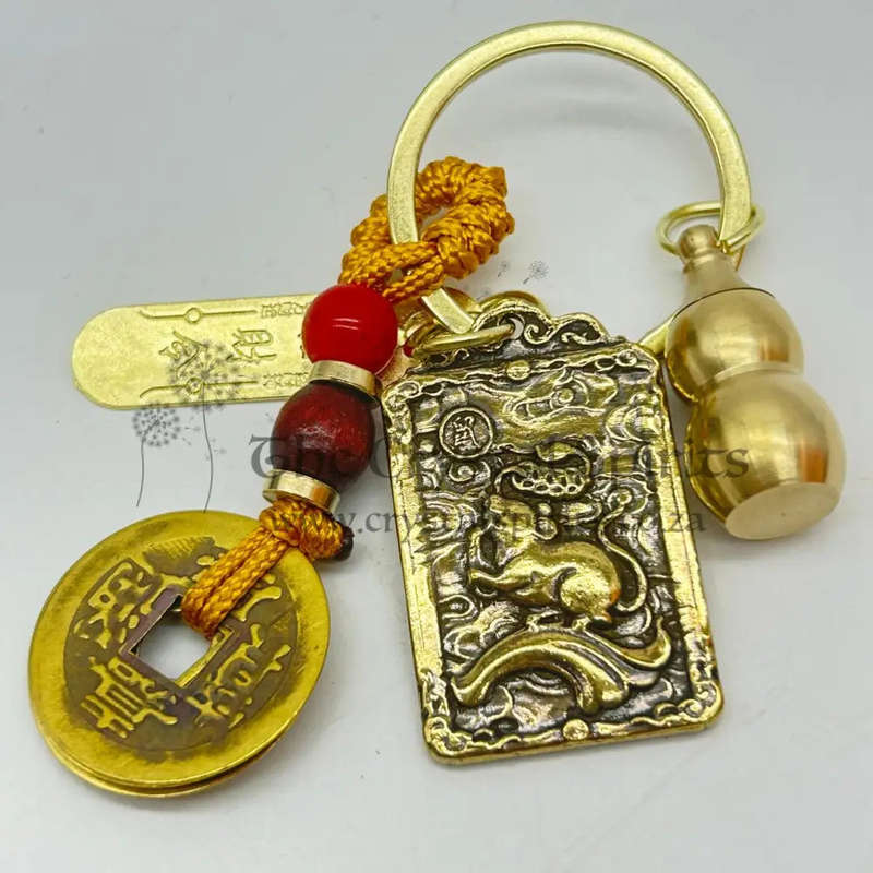 Protection Kuan Kung 5 Coins Keyring- Rat