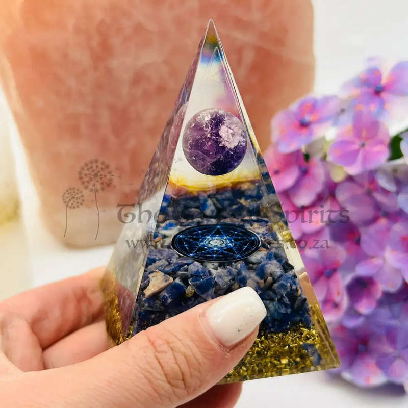 Psychic Atunement Amethyst Sphere Orgonite Pyramid