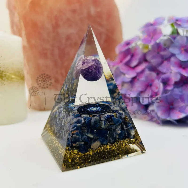 Psychic Atunement Amethyst Sphere Orgonite Pyramid