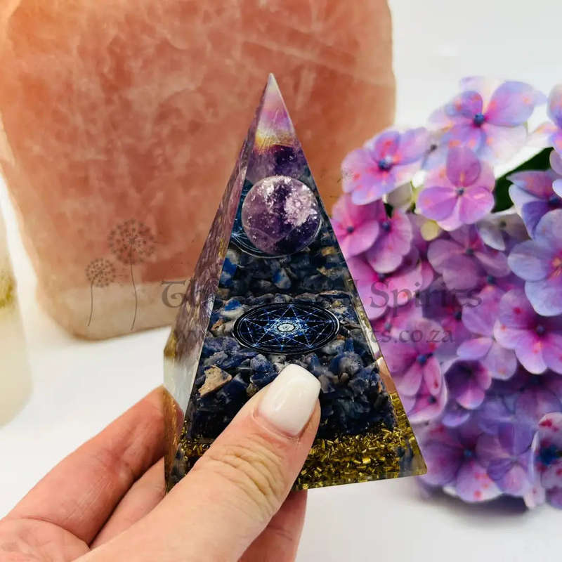 Psychic Atunement Amethyst Sphere Orgonite Pyramid