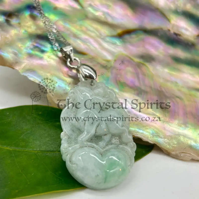 Rabit Crystal Jade Carved Zodiac Pendant