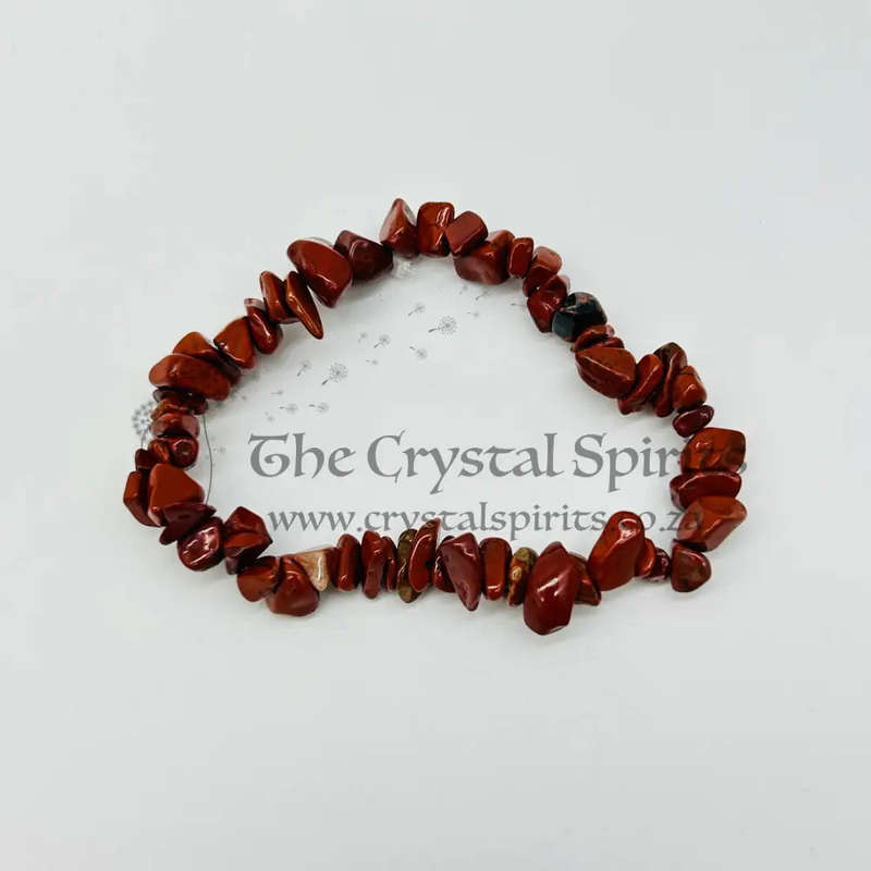 Red Jasper Chip Crystal Bracelet