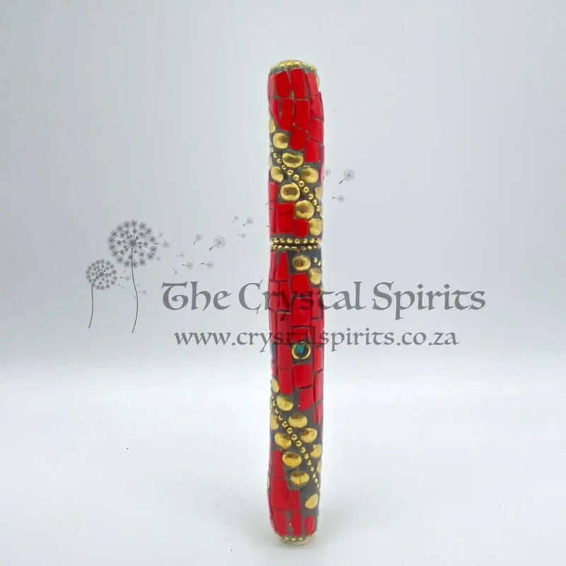 Red Mosaic Blue Pen