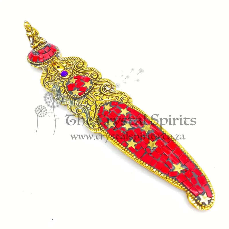 Red Mosaic Buddha Incense Holder