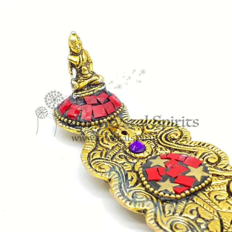 Red Mosaic Buddha Incense Holder