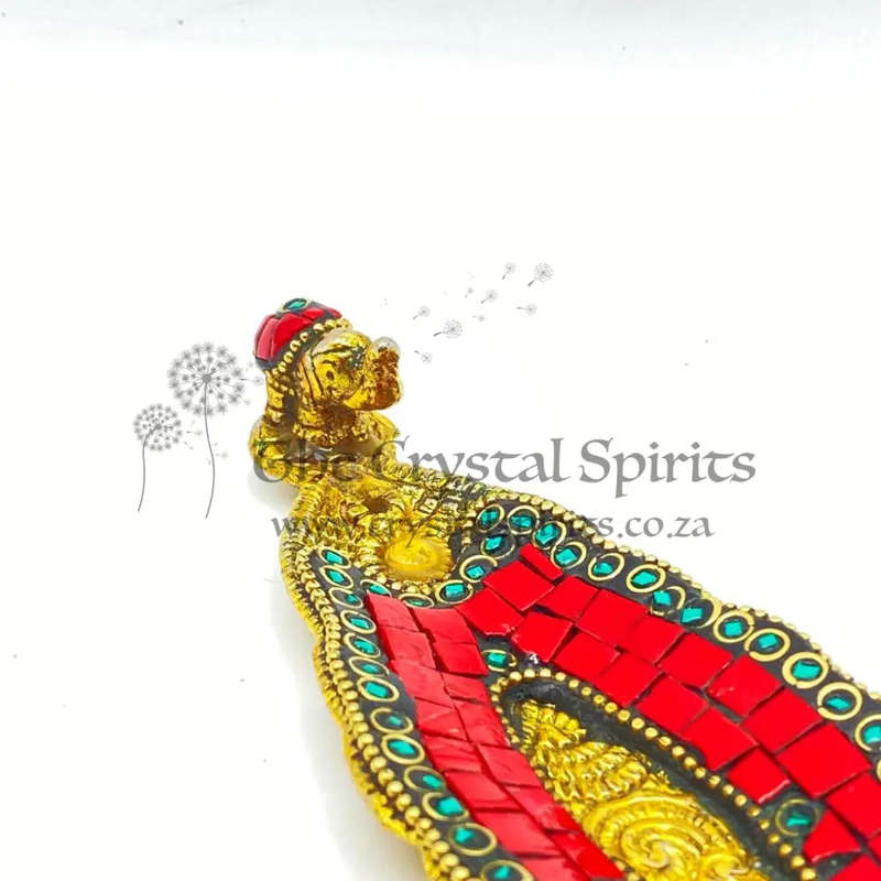 Red Mosaic Elephant Incense Holder