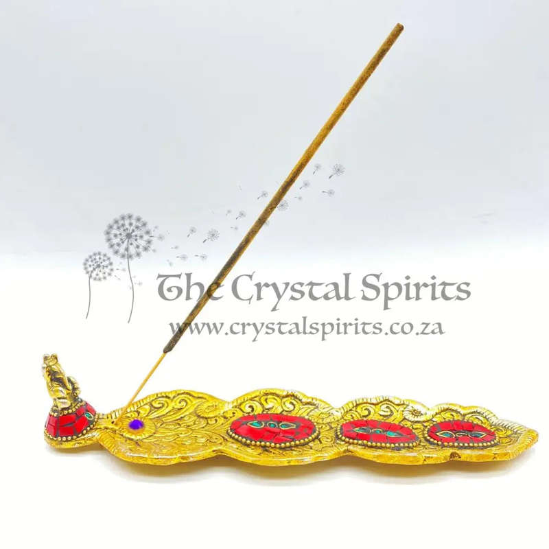 Red Mosaic Ganesha Incense Holder