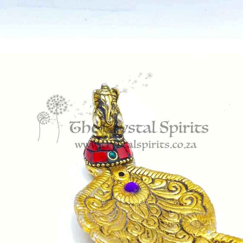 Red Mosaic Ganesha Incense Holder