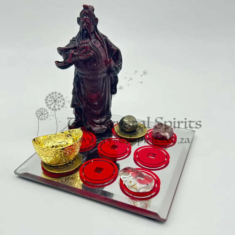 Red Wealth God On Lucky #9 Mirror for the east