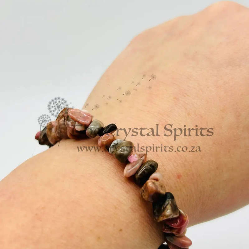 Rhodonite Chip Crystal Bracelet