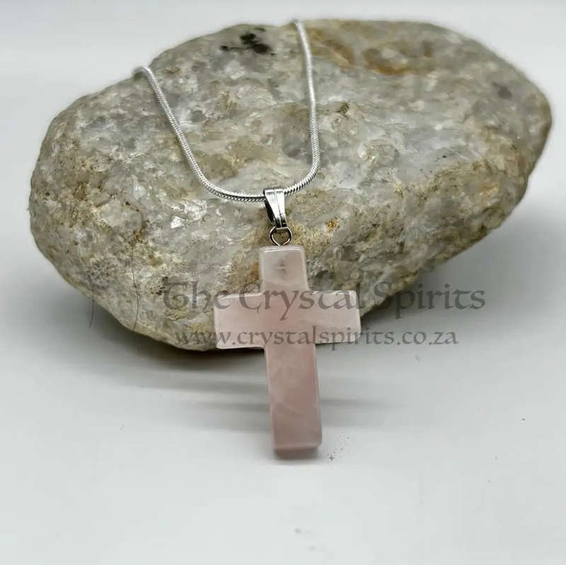 Rose Quartz Cross Pendant