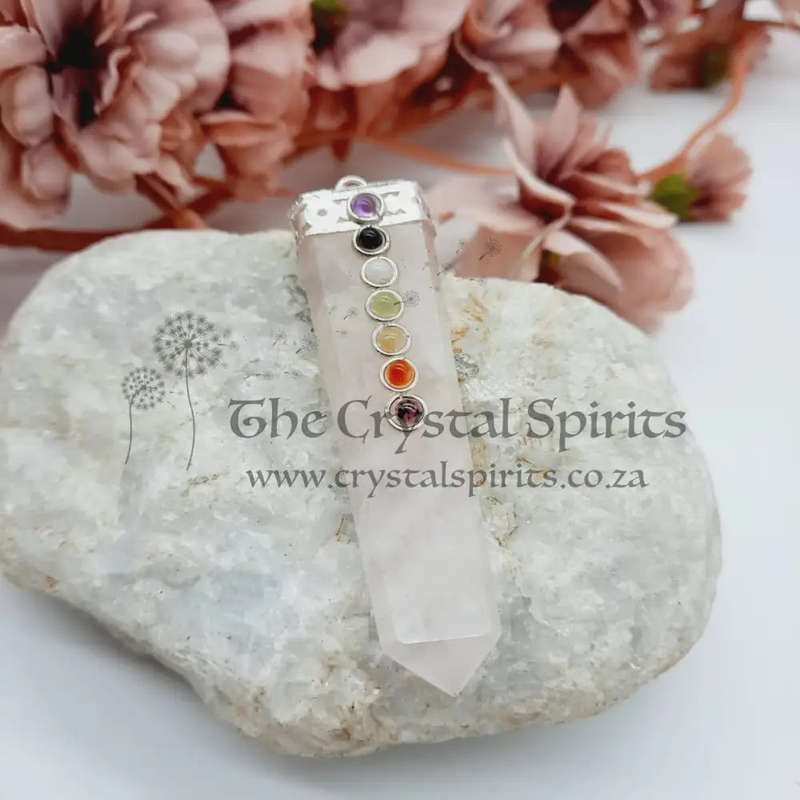 Rose Quartz Crystal Cabochon Gemstone Pendant