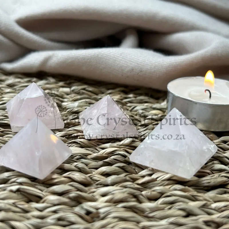 Rose Quartz Crystal Pyramid