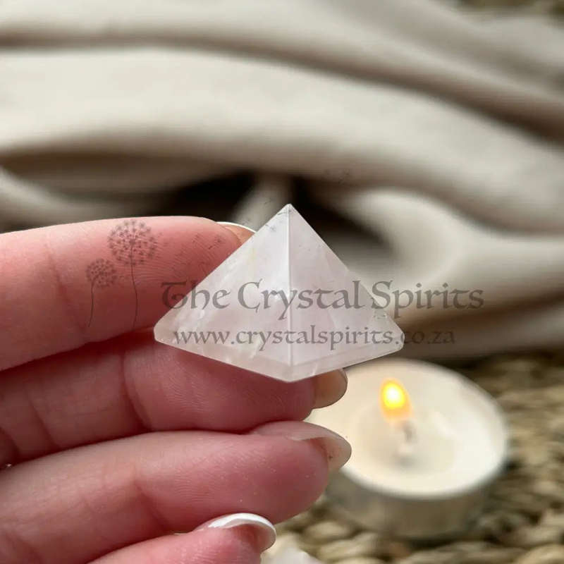Rose Quartz Crystal Pyramid