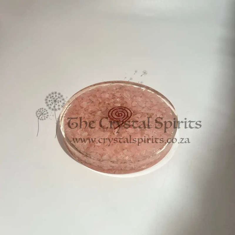 Rose Quartz Flower of Life Orgonite Charging Plate