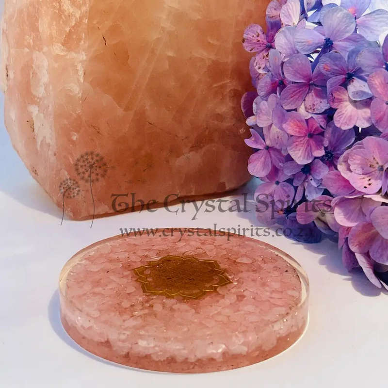 Rose Quartz Flower of Life Orgonite Charging Plate