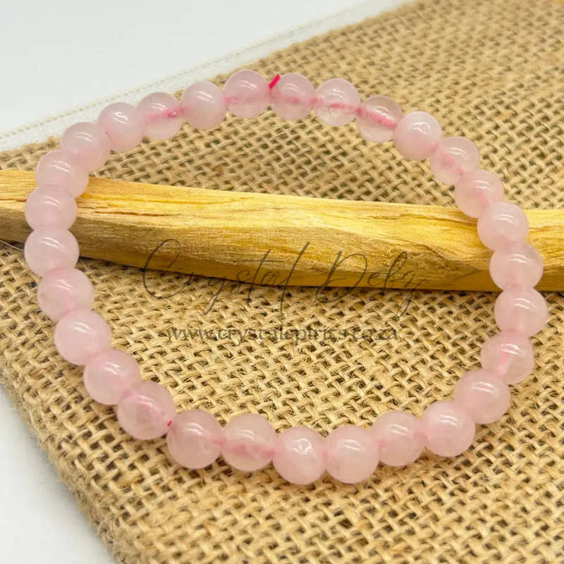 Rose Quartz Gemstone Bracelet -6mm