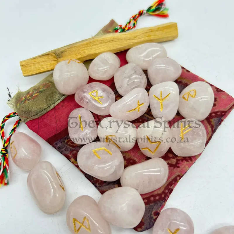 Rose Quartz Rune Divination Kit