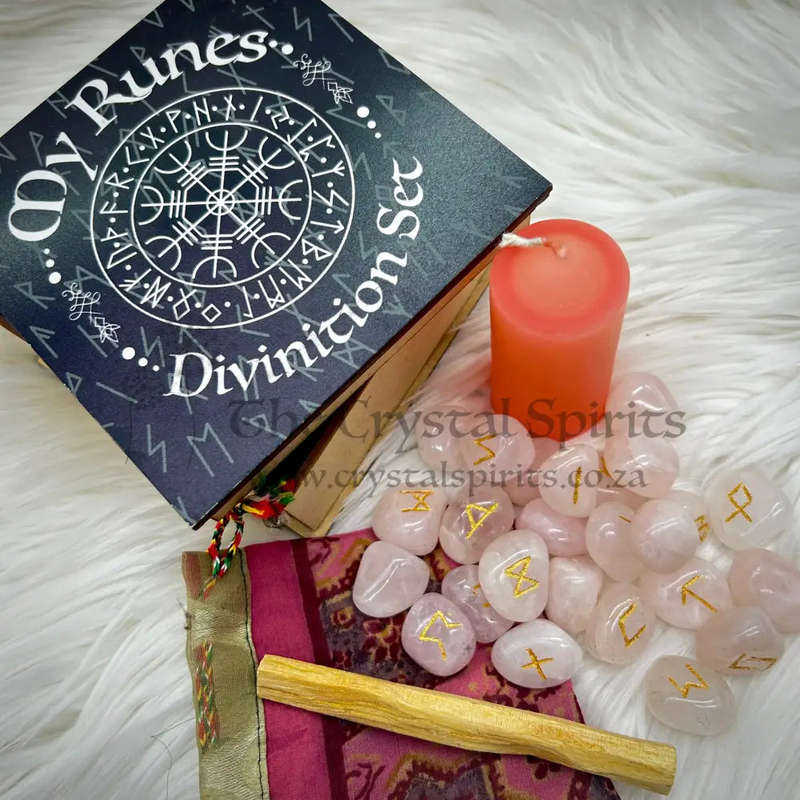 Rose Quartz Rune Divination Kit