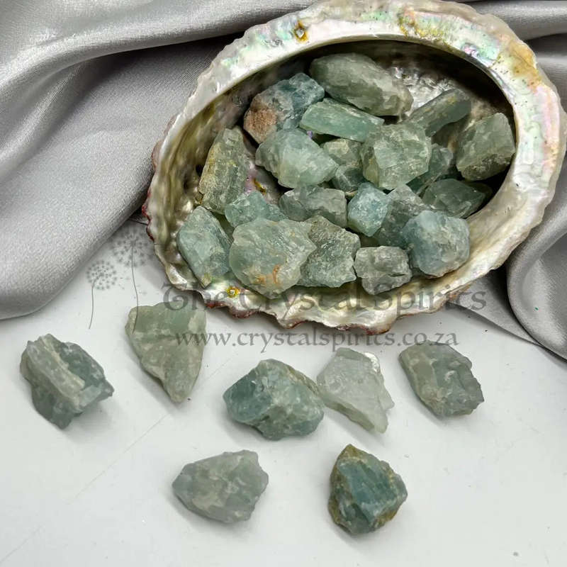 Rough Aquamarine Crystals for Courage