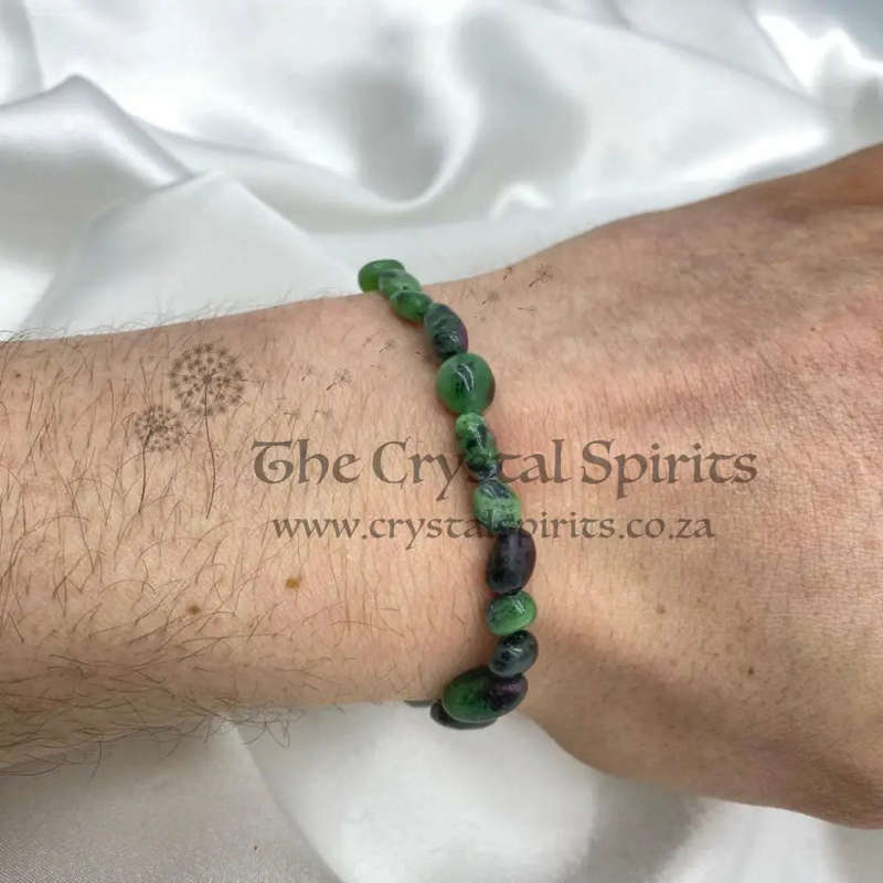 Ruby Zoisite Nugget Gemstone Bracelet
