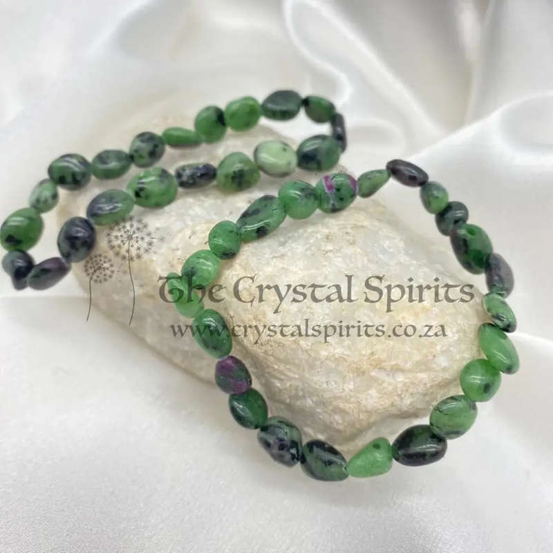 Ruby Zoisite Nugget Gemstone Bracelet