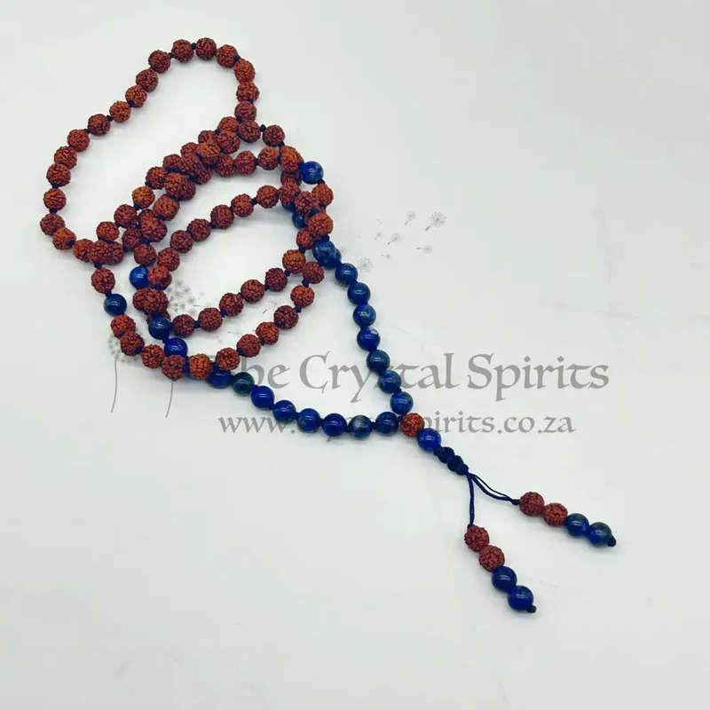 Rudraksha And Lapis Lazuli Bead Mala
