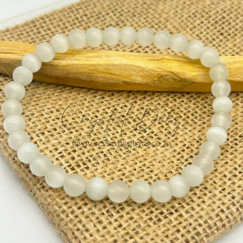 Selenite Gemstone Bracelet - 6mm
