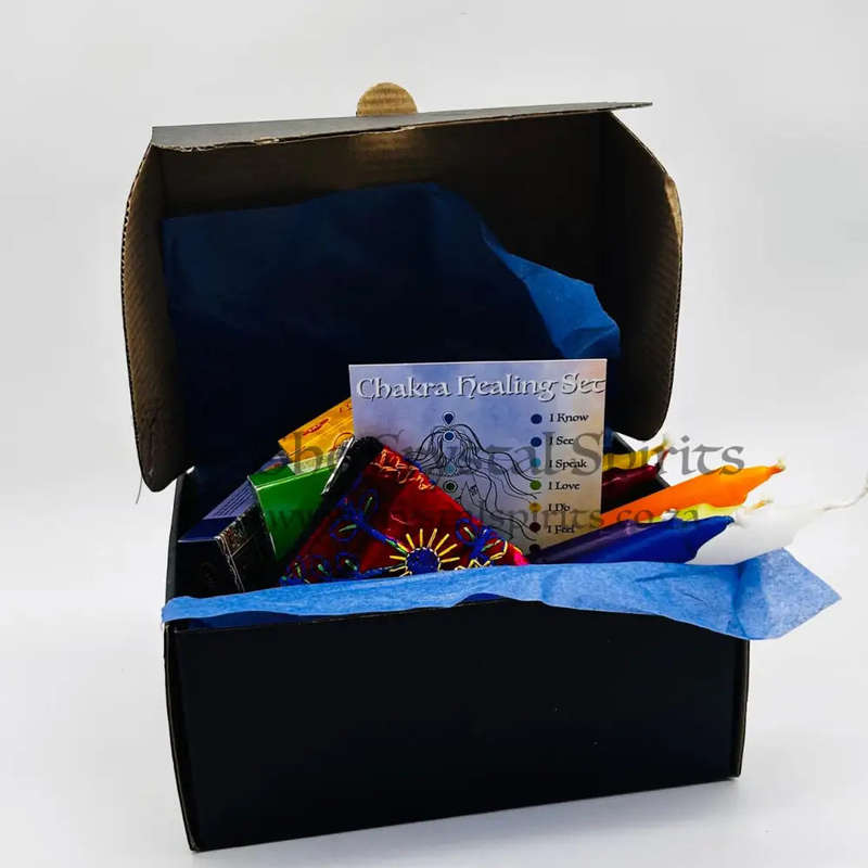Seven Chakra Crystal Deluxe Set for Luck, Courage, Self knowledge, Higher Possibilities