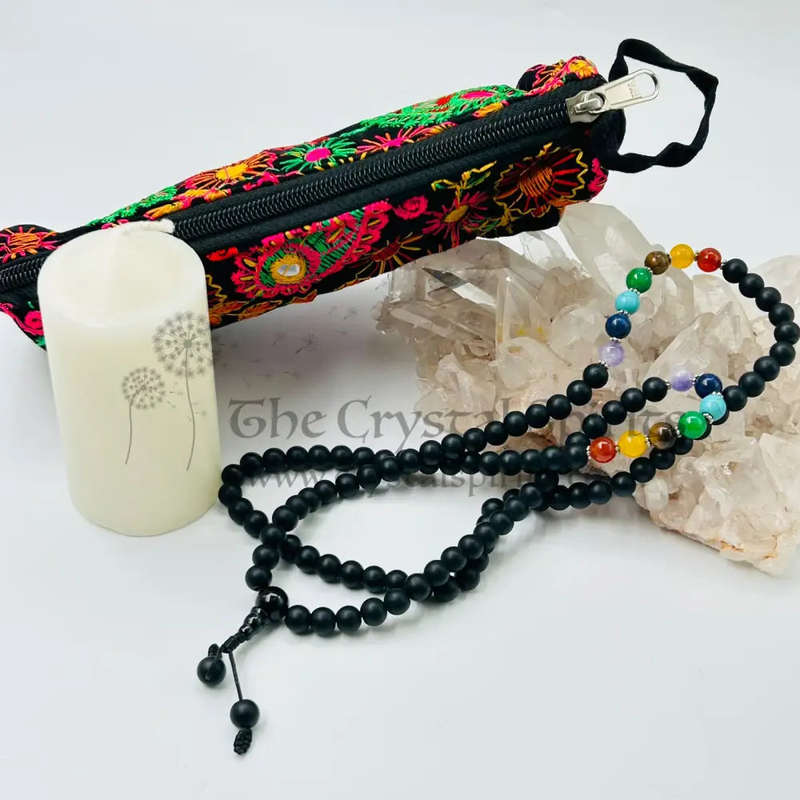 Shaligram Mala with Chakra Crystal Beads