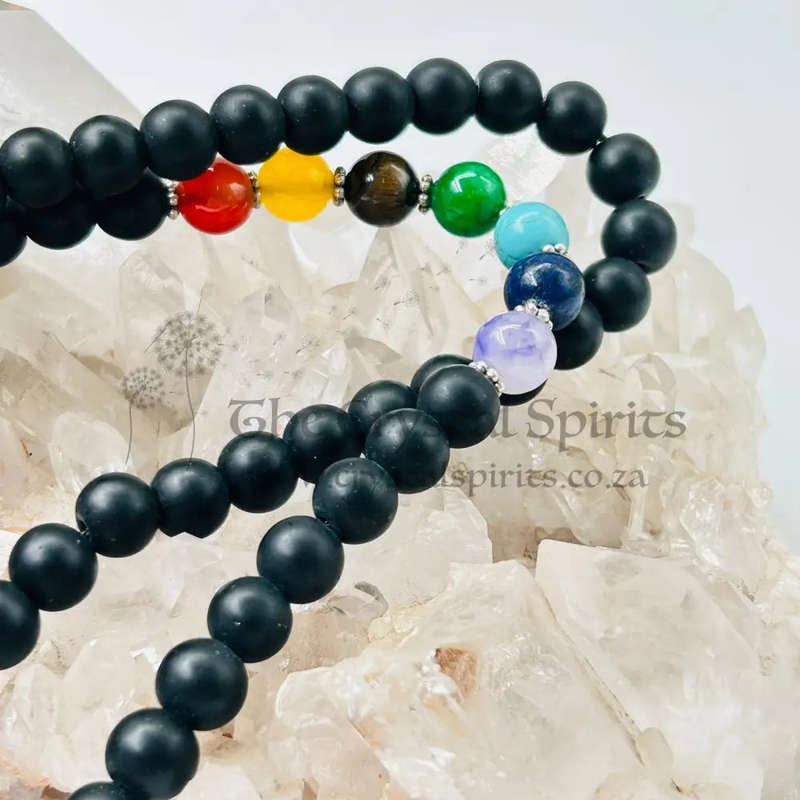 Shaligram Mala with Chakra Crystal Beads