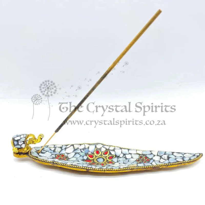 Shell Mosaic Elephant Incense Holder