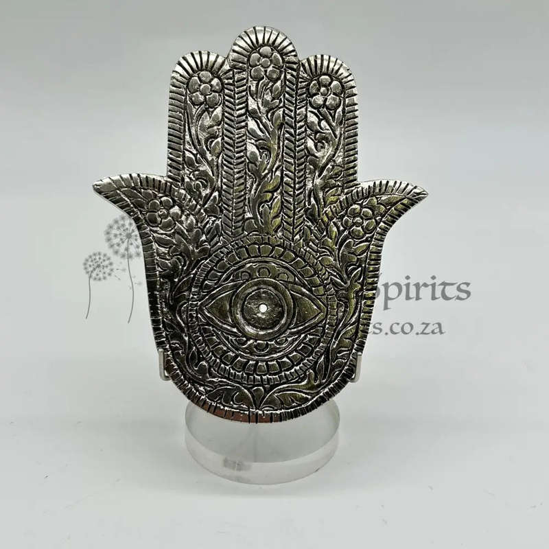 Silver Hand Of Hamsa Incense Holder