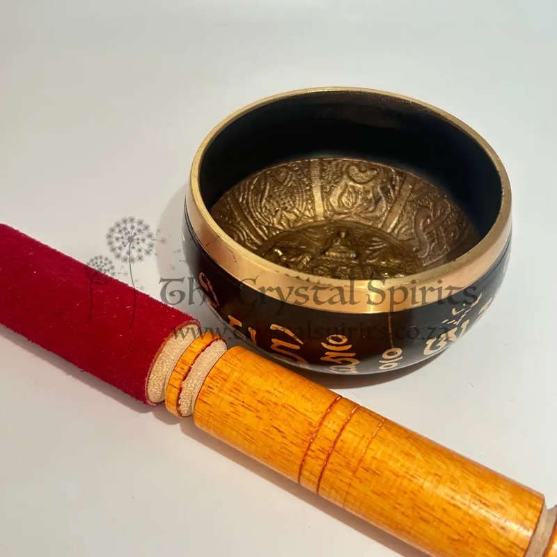 Small Black And Gold 5 Buddha Singing Bowl
