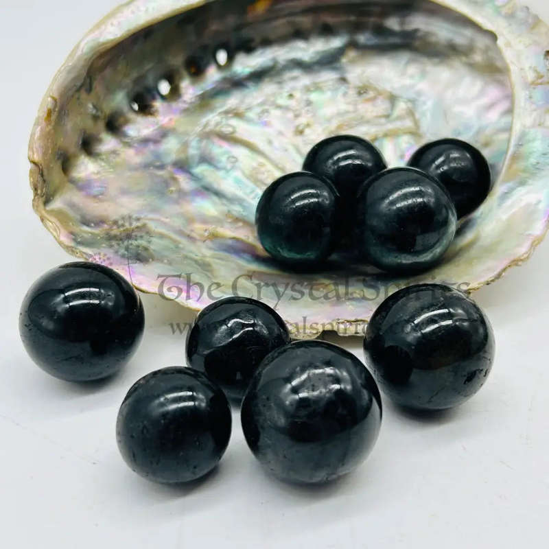 Small Black Tourmaline Crystal Spheres