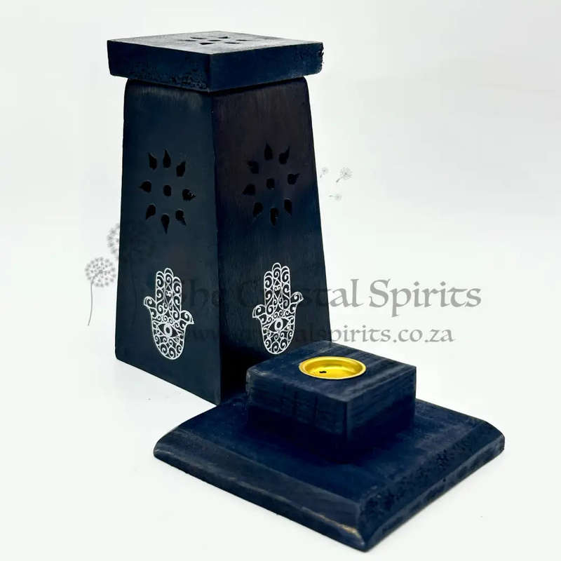 Small Hand Of Hamsa Wooden Incense Tower