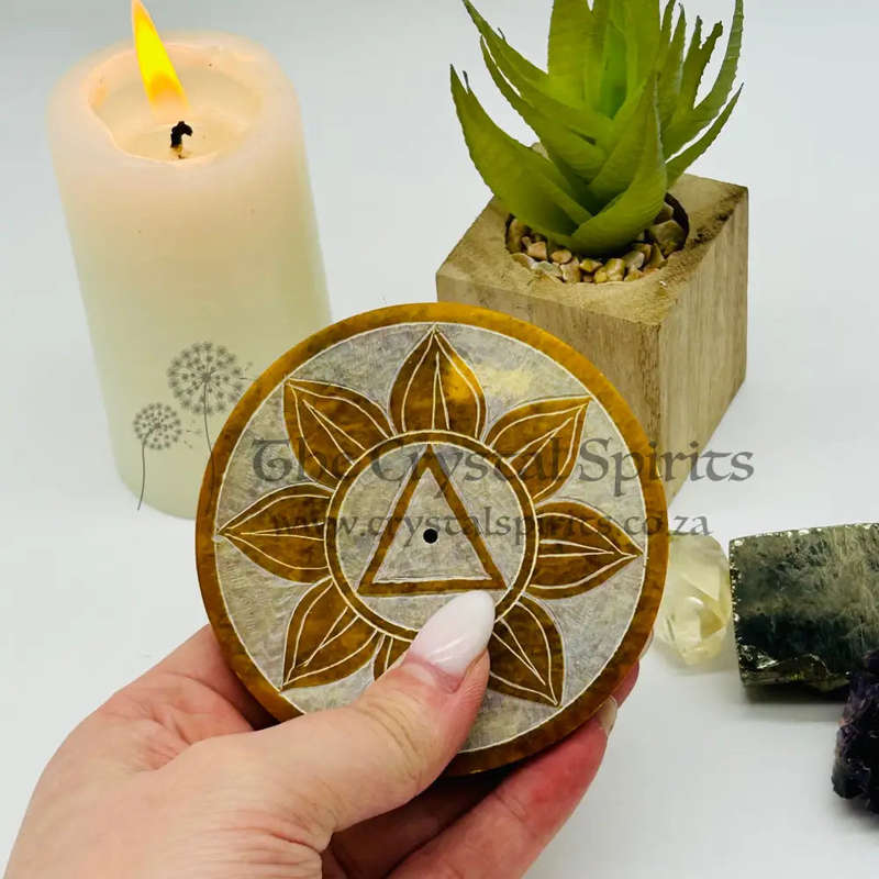 Small Solar Plexus Chakra Soapstone Incense Holder