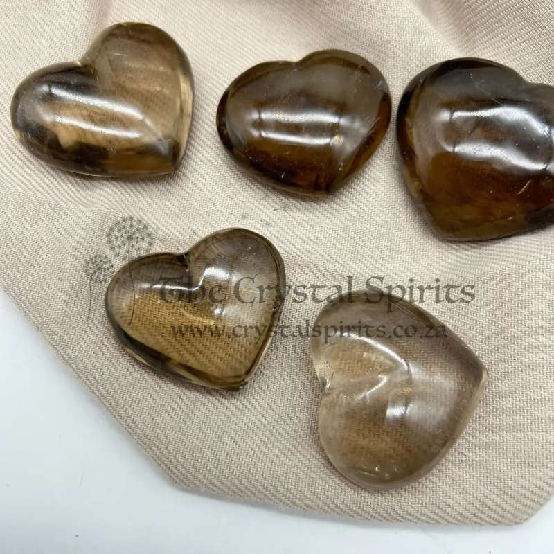 Smoky Quartz Crystal Hearts
