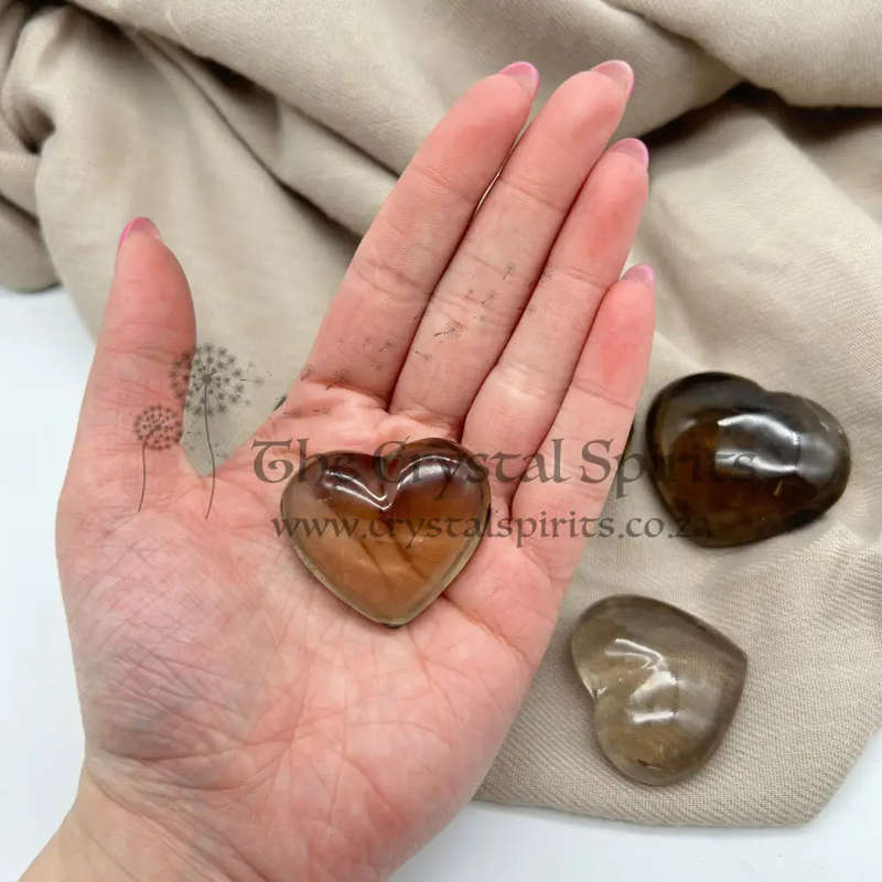 Smoky Quartz Crystal Hearts