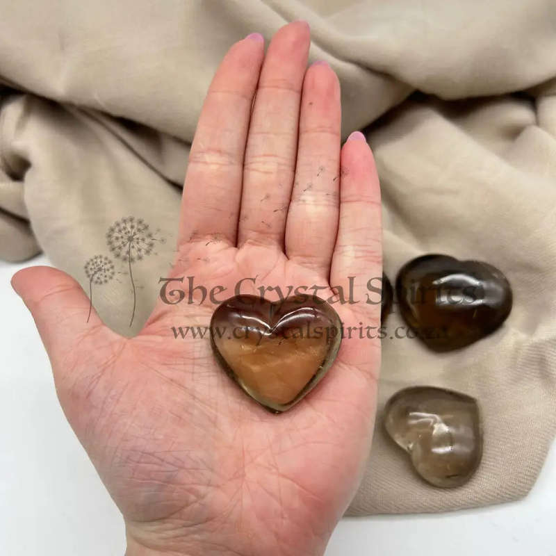 Smoky Quartz Crystal Hearts