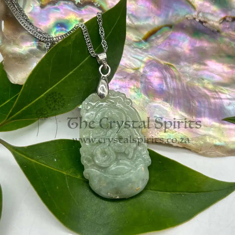 Snake Crystal Jade Carved Zodiac Pendant