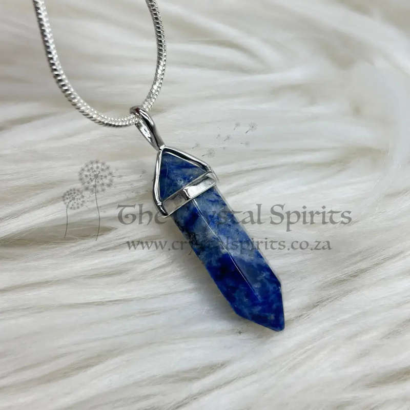 Sodalite Crystal Double Terminated Pendant