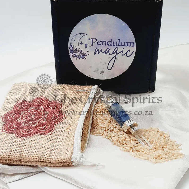 Sodalite White metal Wand Pendulum Kit
