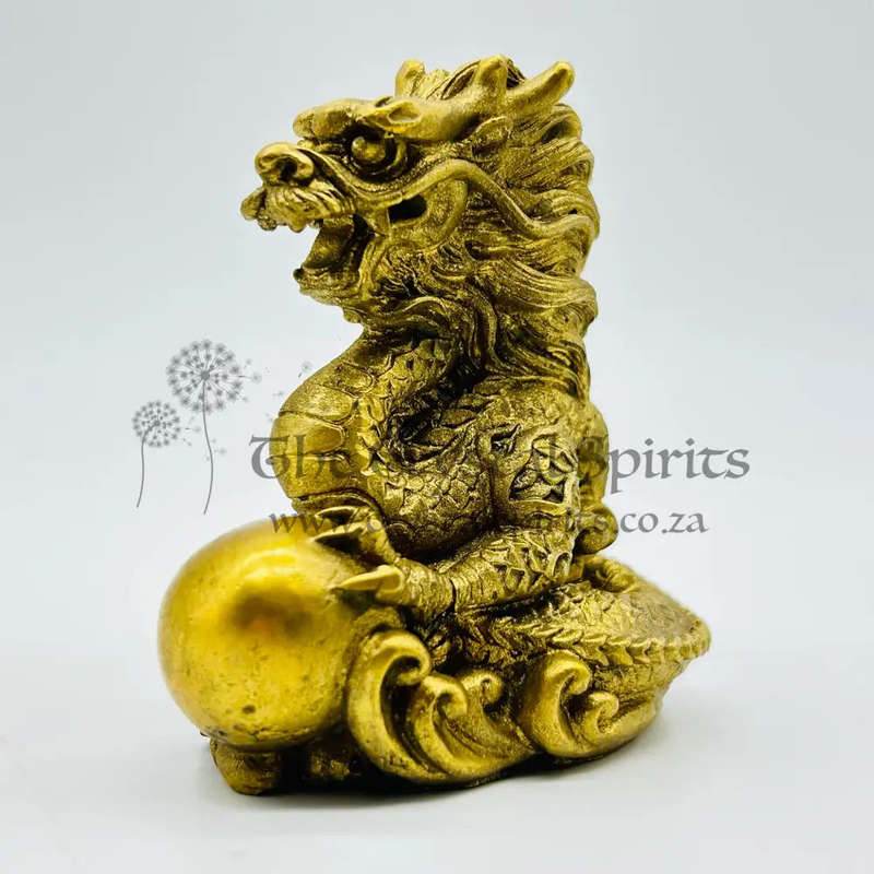 Solid Brass Dragon With Pearl